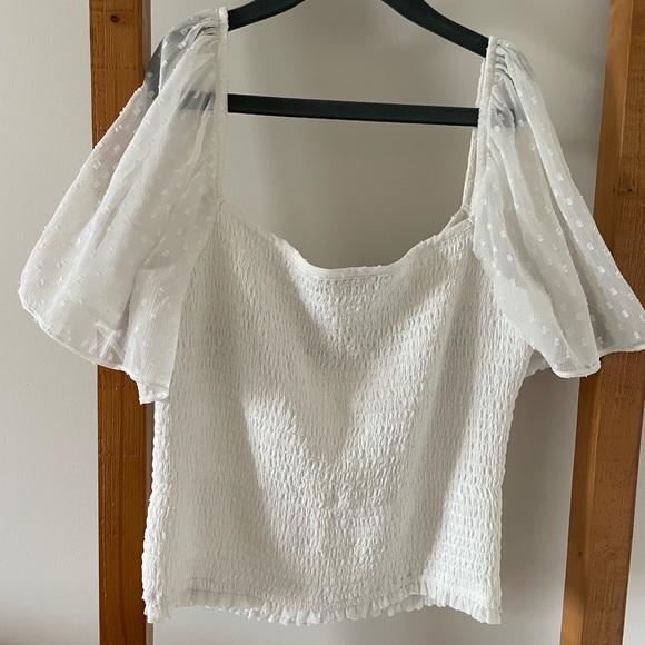 Abercrombie & Fitch cropped flutter sleeve top - Picture 4 of 5